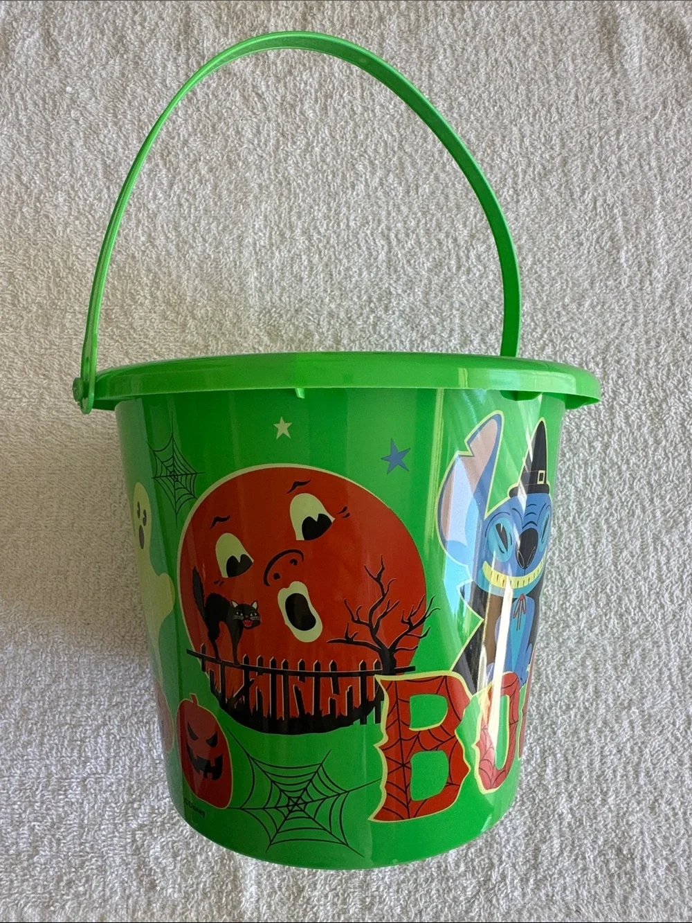 Disney Stitch Green Halloween Trick-or-Treat Candy Bucket